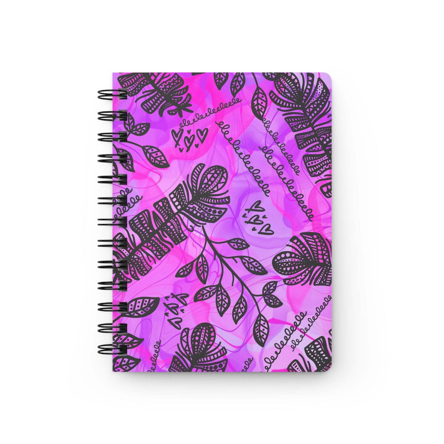 Magenta Feather Spiral Bound Journal