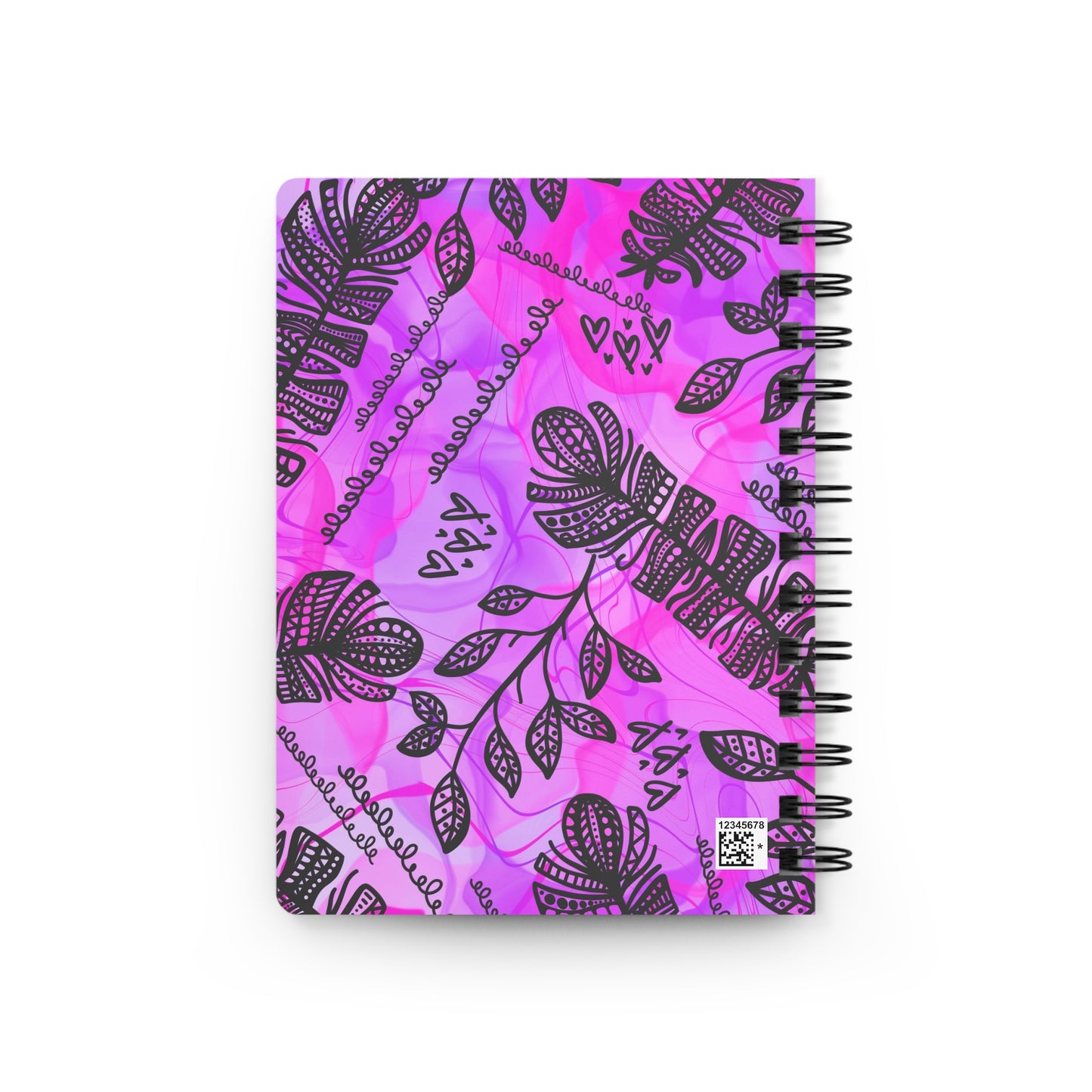 Magenta Feather Spiral Bound Journal