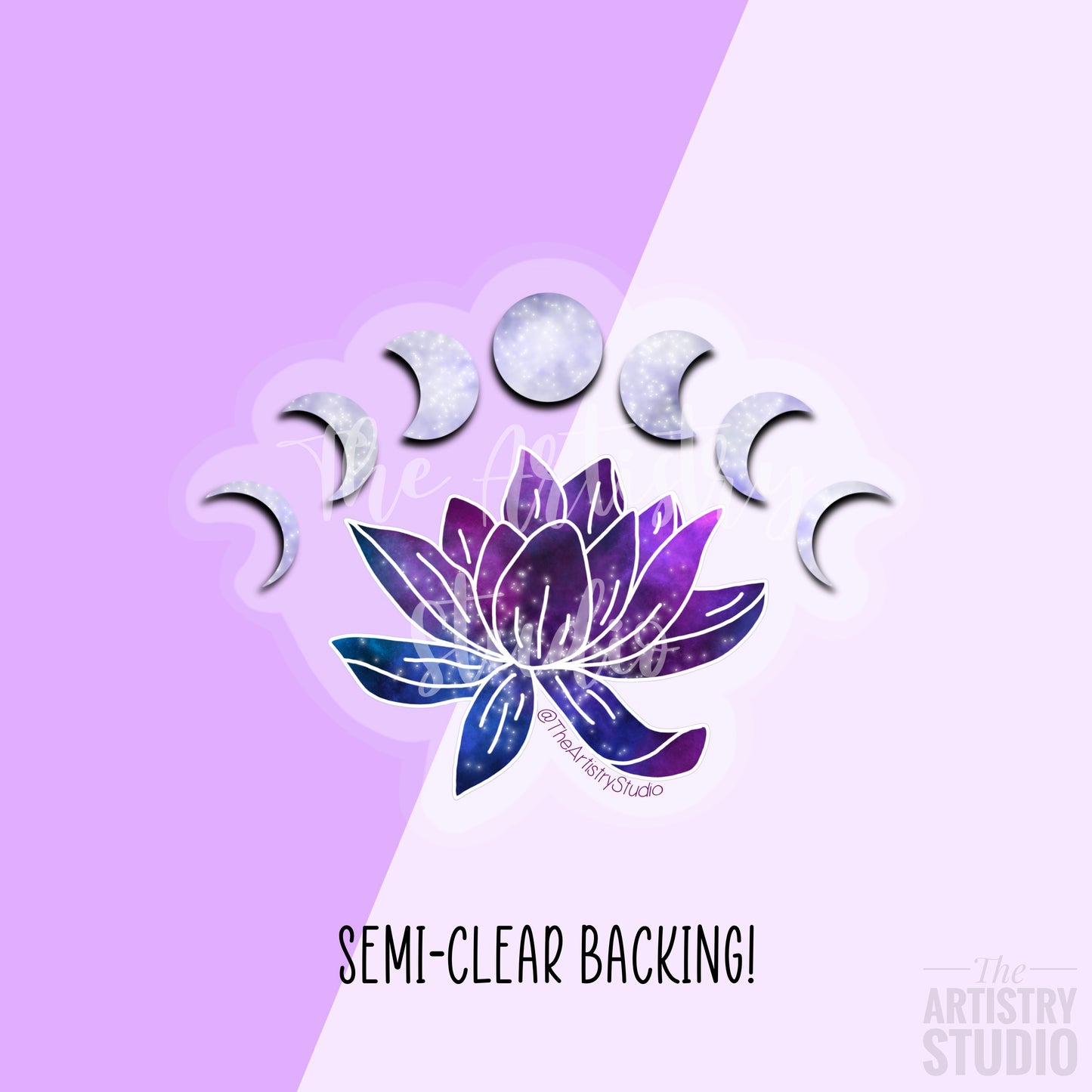 Moon Lily Clear Sticker | 3x2.3