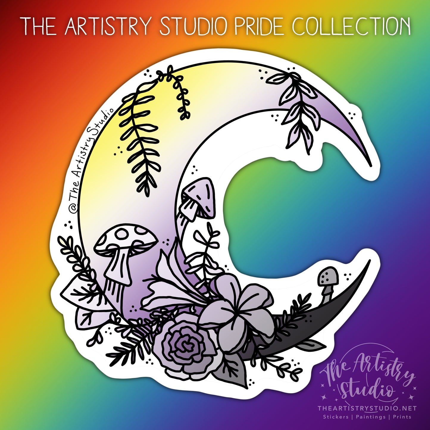 Non-Binary Moon Sticker | 3x3