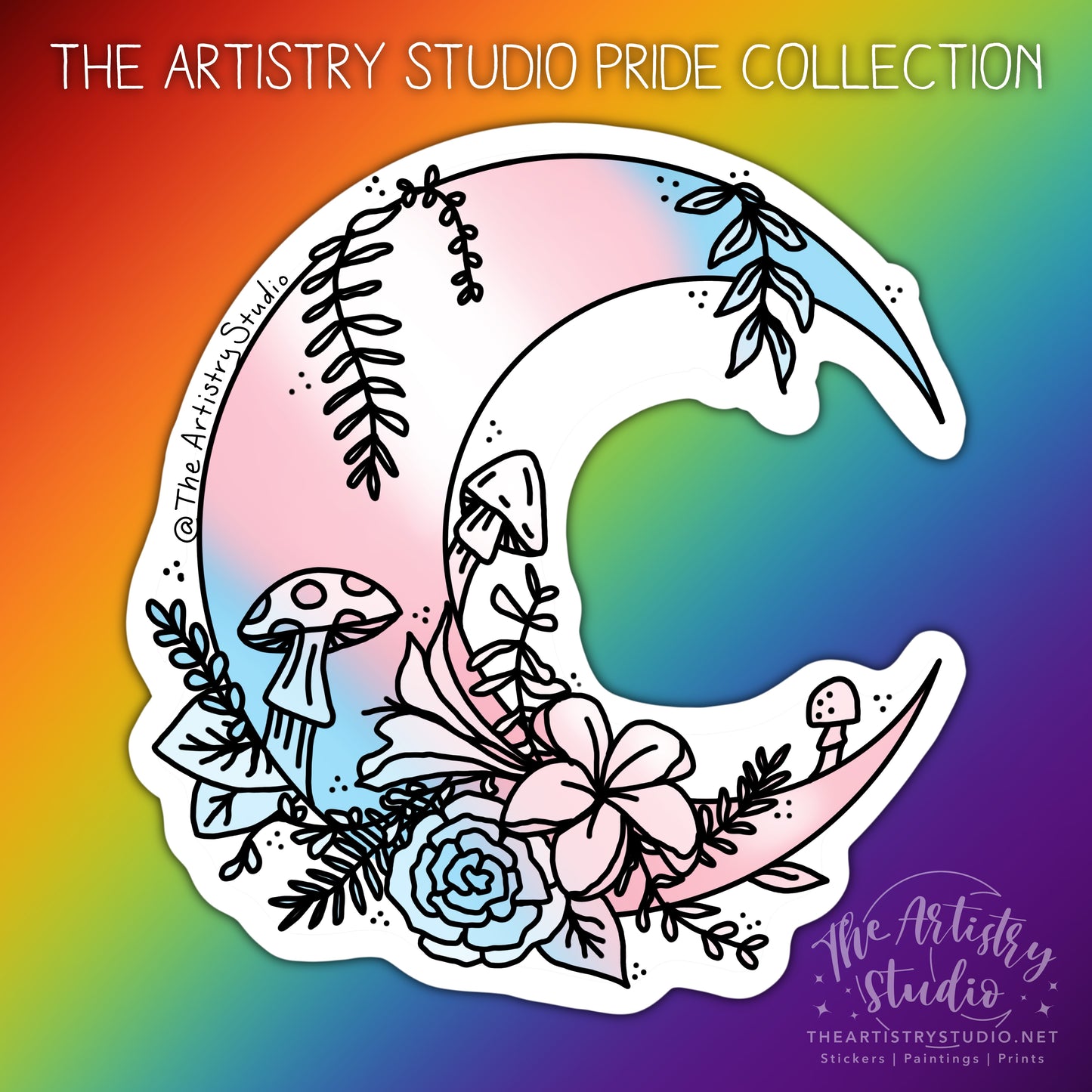 Transgender Moon Sticker | 3x3