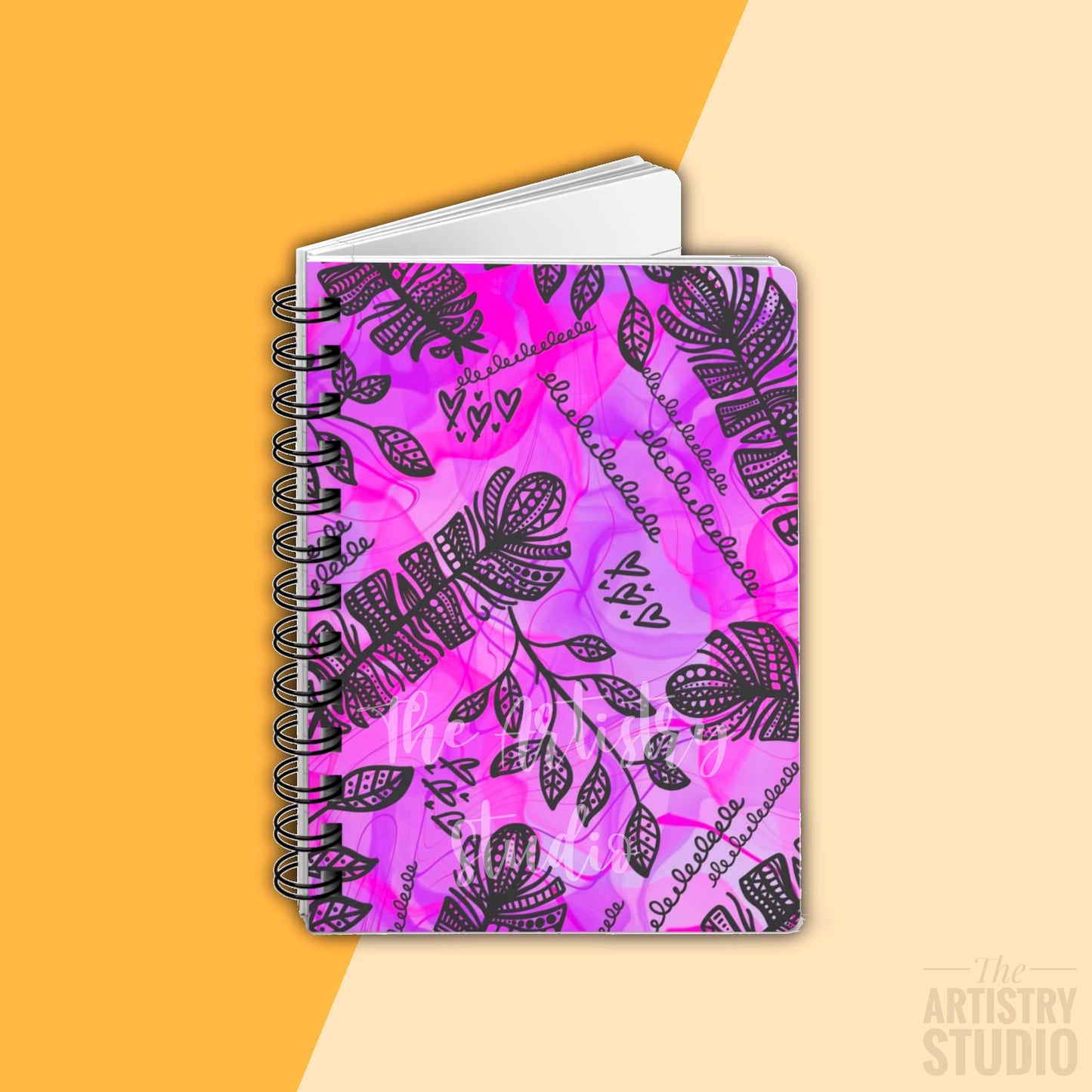 Magenta Feather Spiral Bound Journal