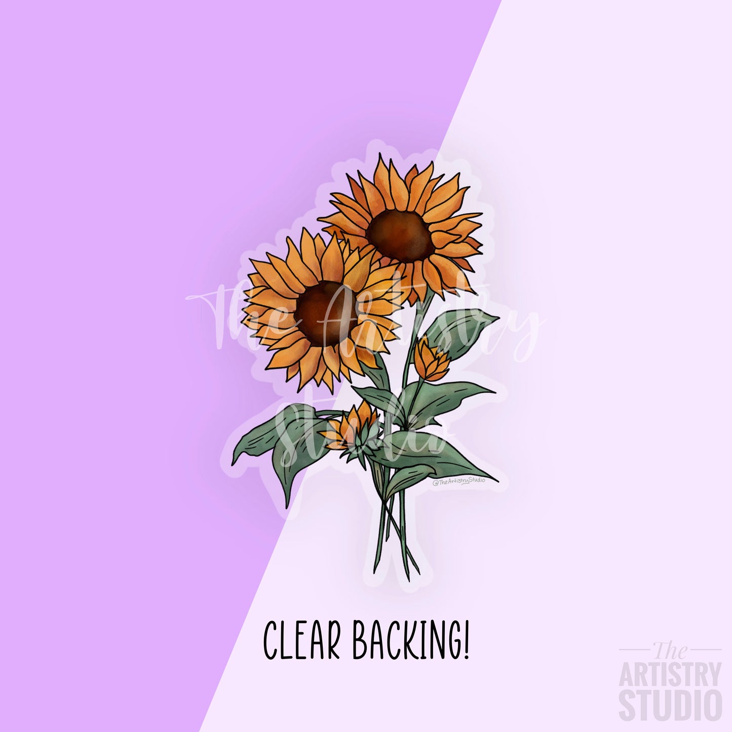 Sunflowers Clear Sticker | 1.9x3