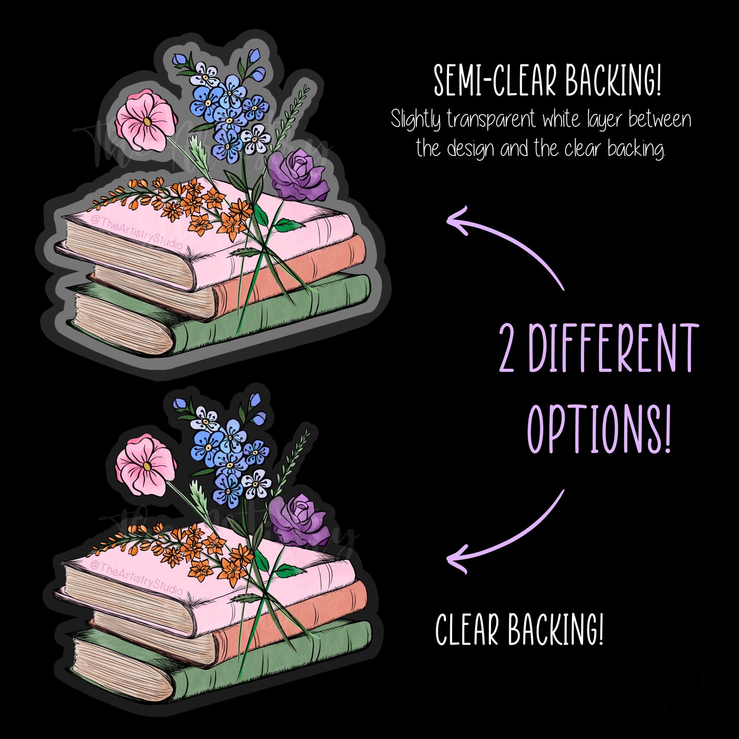 Bouquet Book Clear Sticker | 2.8x2.7