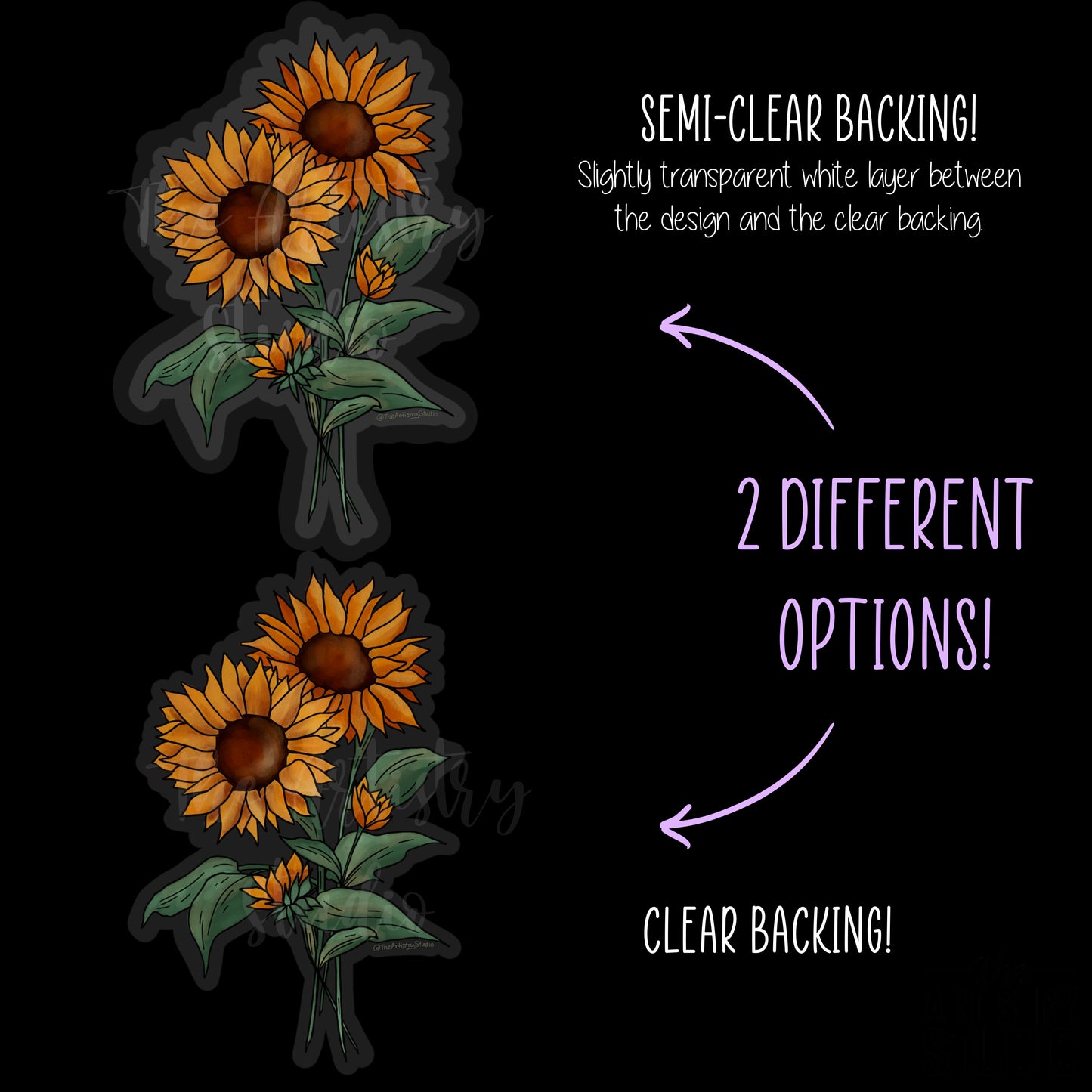 Sunflowers Clear Sticker | 1.9x3