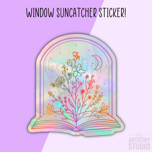 Book Window Suncatcher Sticker | 3.75x4