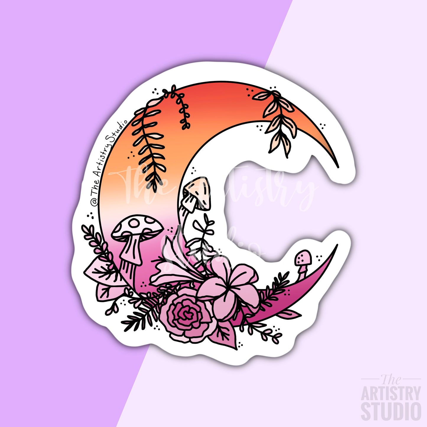 Lesbian Moon Sticker | 3x3