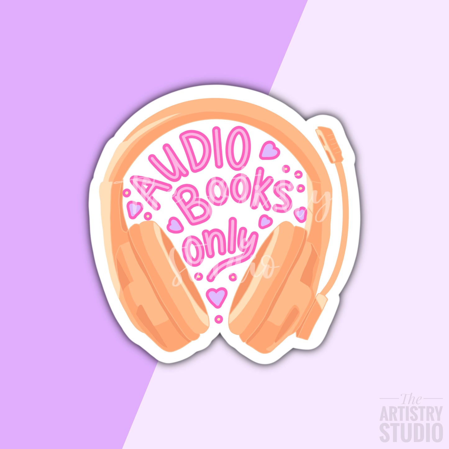 Audio Book Headphones Sticker | 2.5x2.5