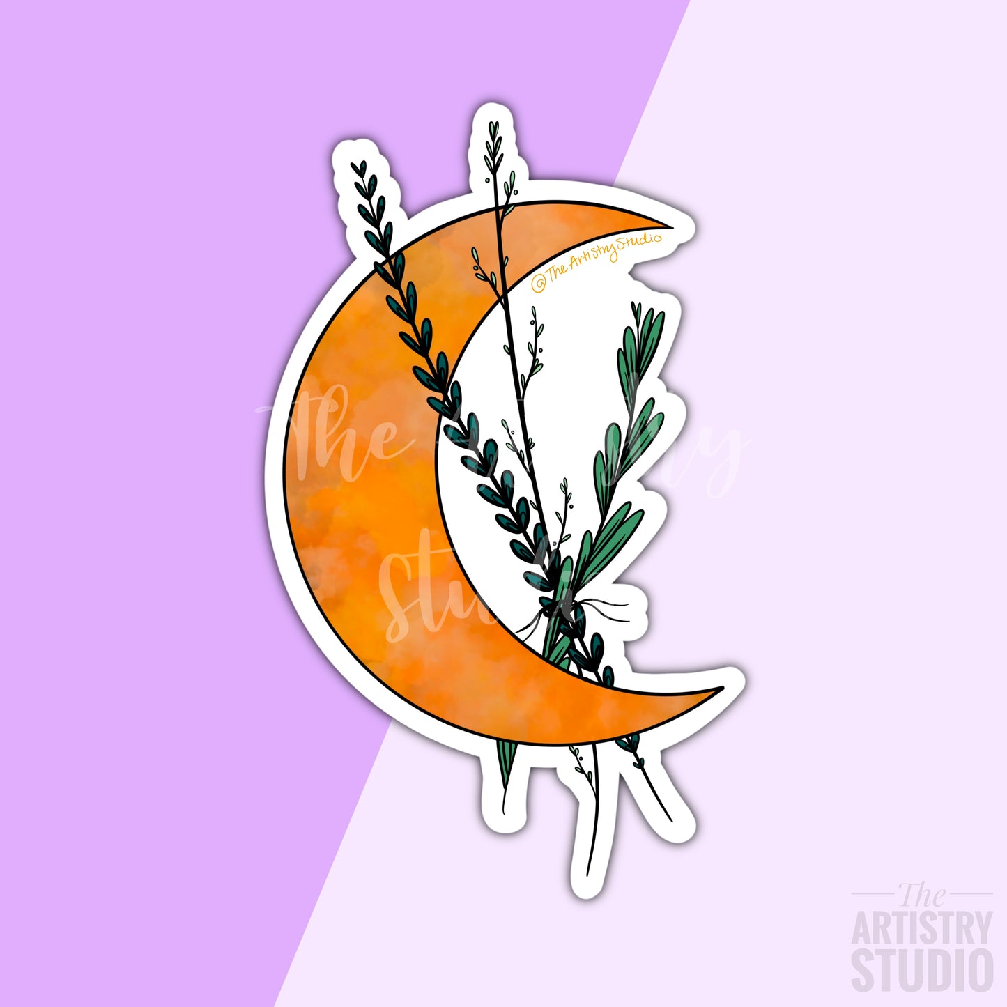 Herb Moon Sticker | 1.9x3.2