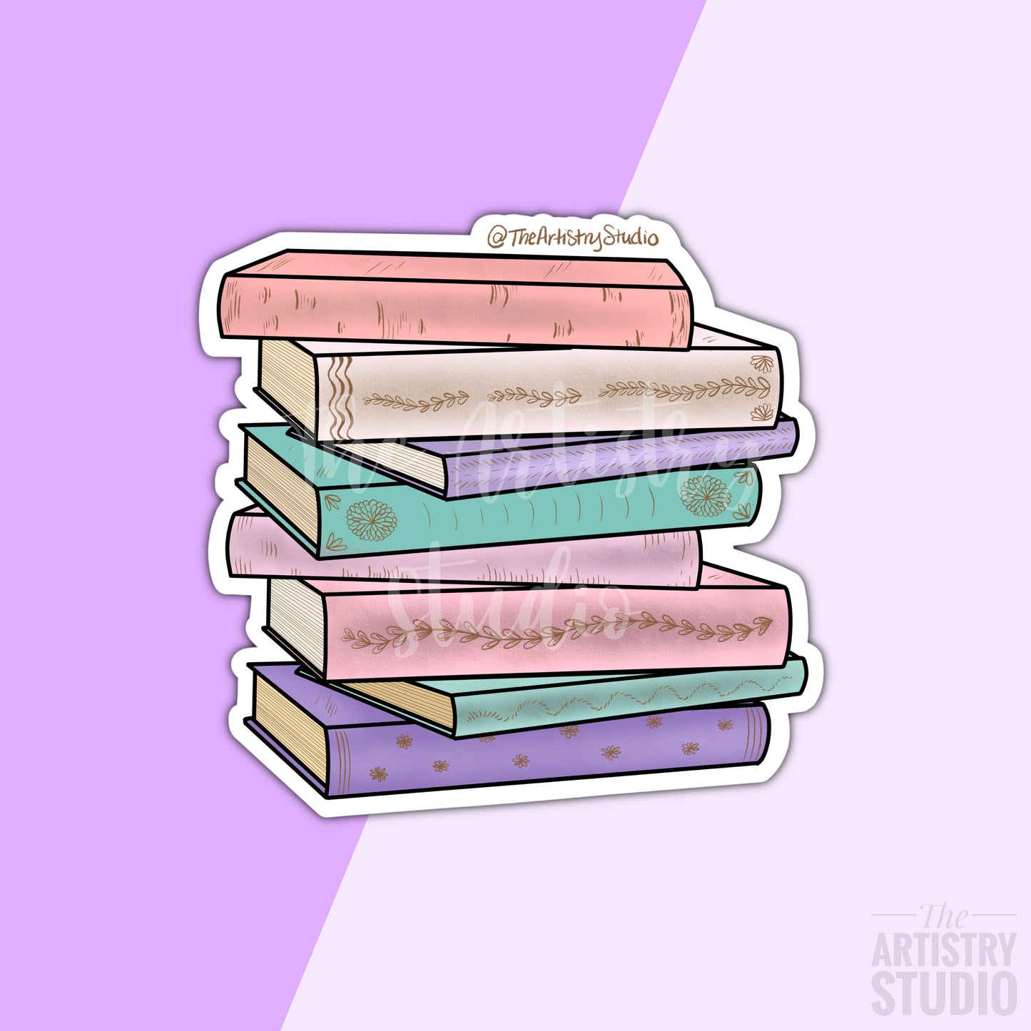 Book Stack Sticker | 3.1x2.9