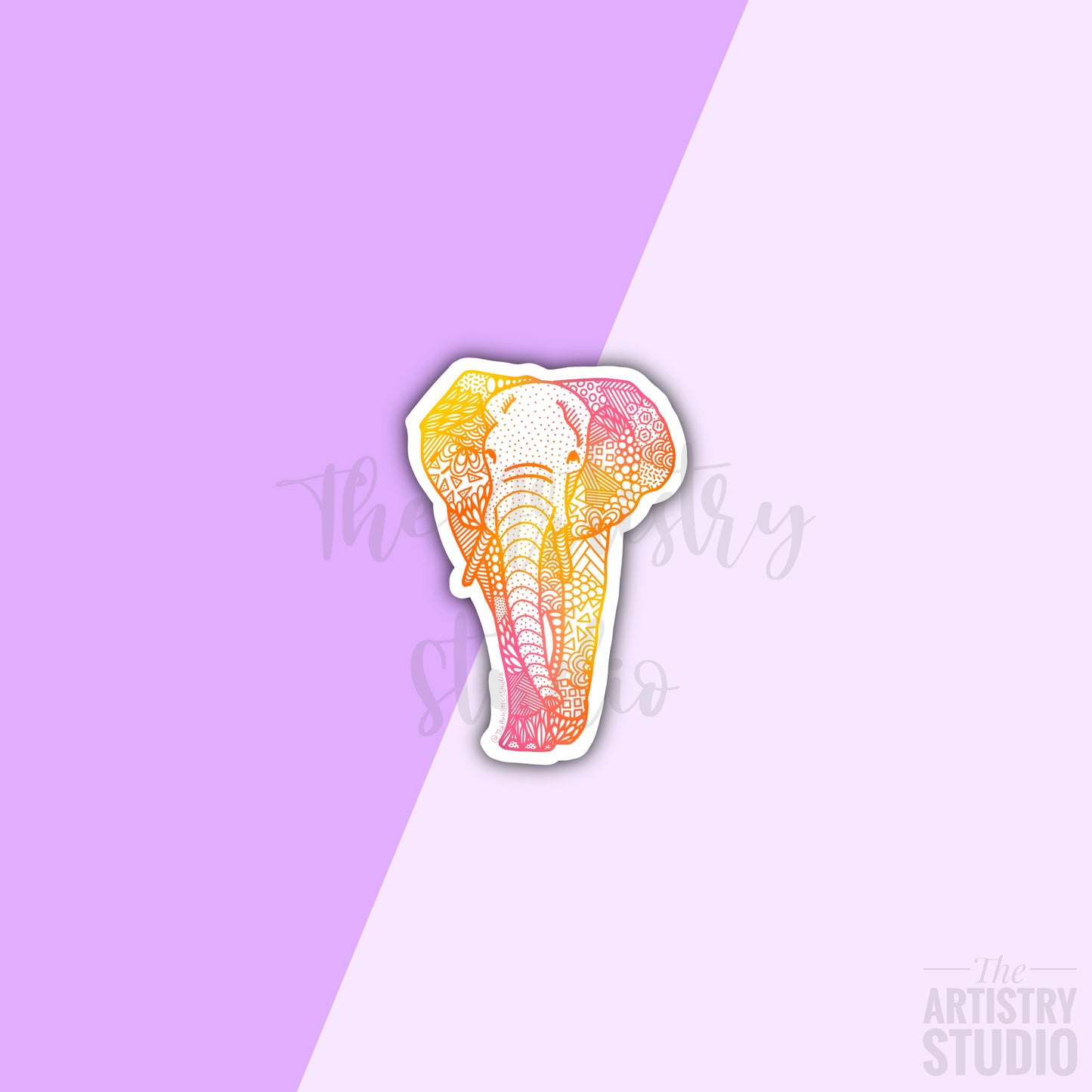 Mini Zen Elephant Sticker | 1.75x1.25