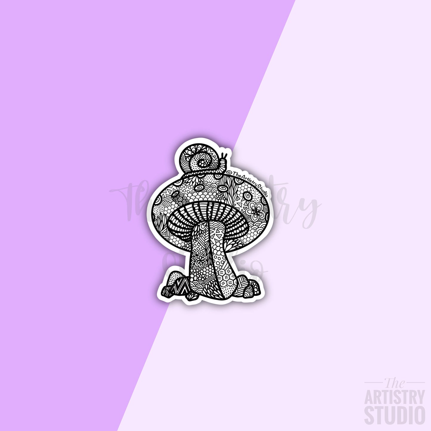 Mini Zen Mushroom Sticker | 1.6x1.2