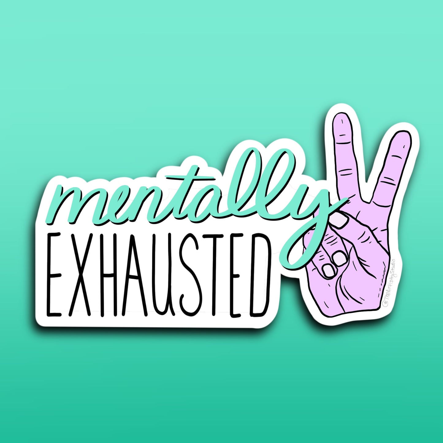 Mentally Exhausted Sticker | 3.4x2