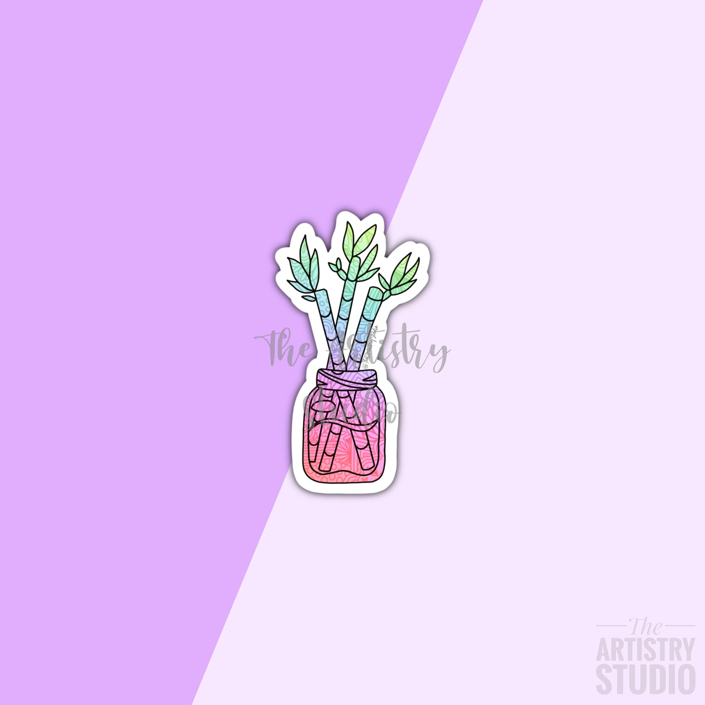 Mini Colorful Bamboo Sticker | 1.8x1