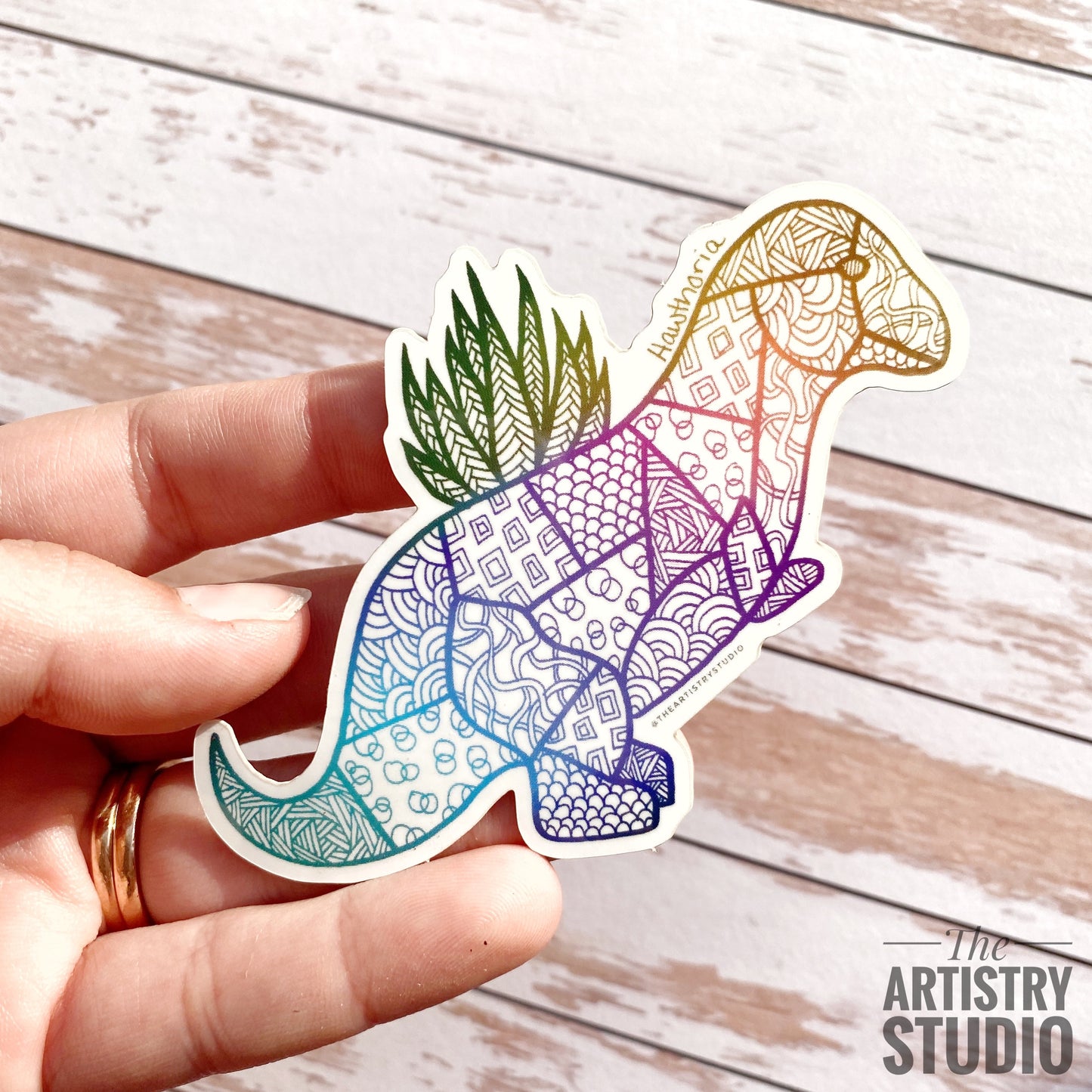 Dino Planter Sticker | 3.1x2.8