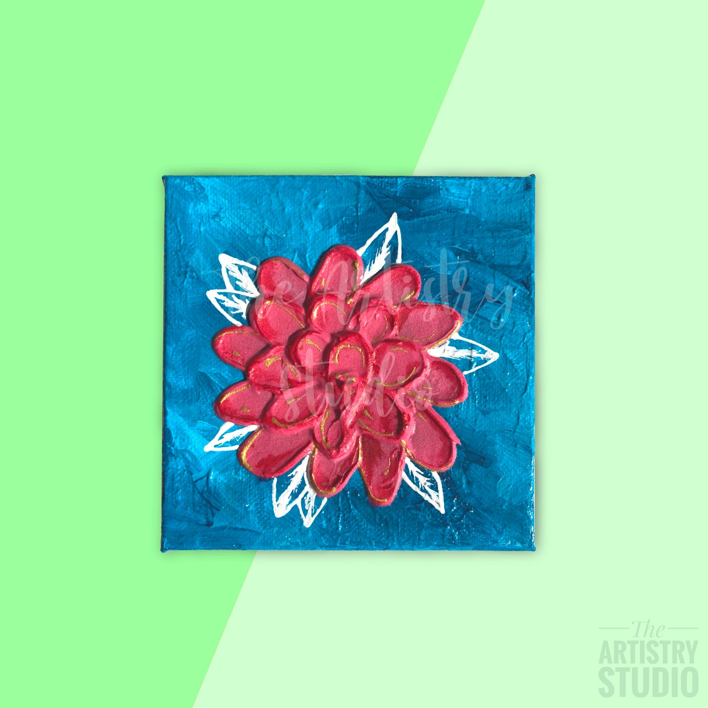 Blue Neon Floral | 5x5
