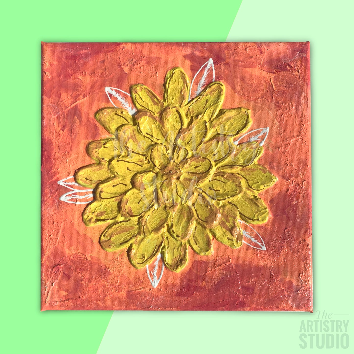 Orange Neon Floral | 8x8