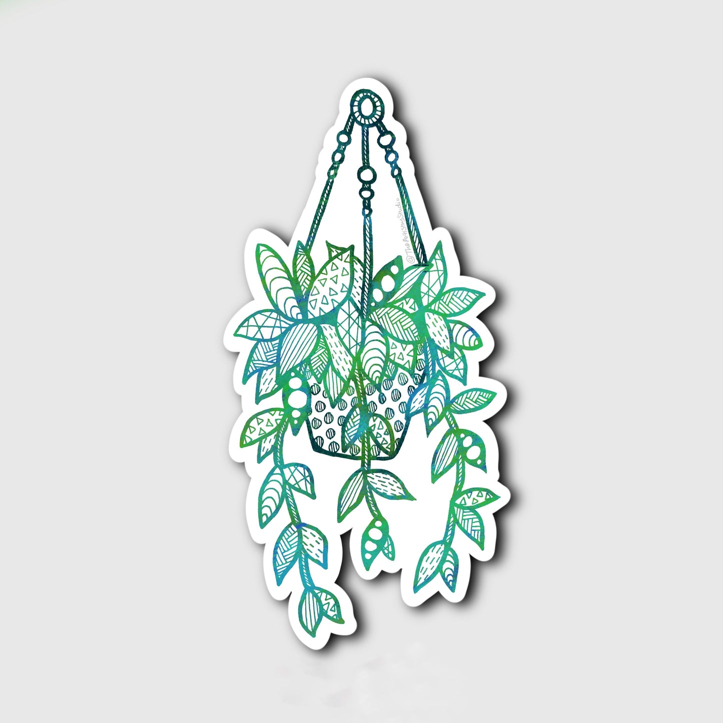 Hanging Planter Sticker | 1.6x3.2
