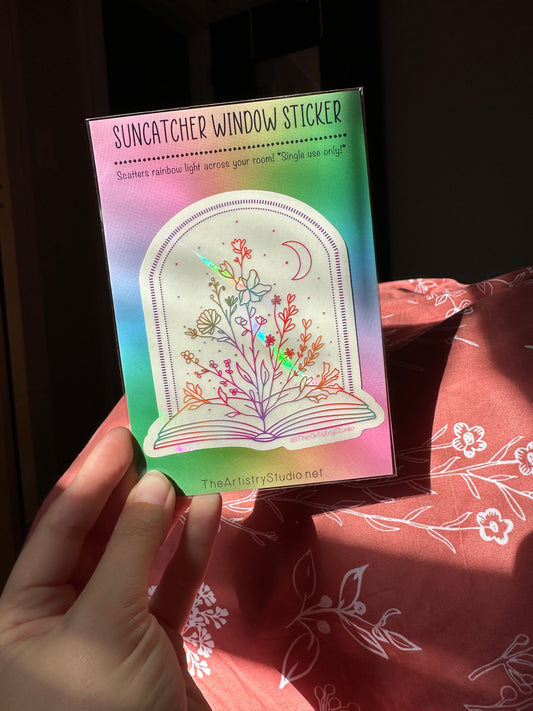 Book Window Suncatcher Sticker | 3.75x4