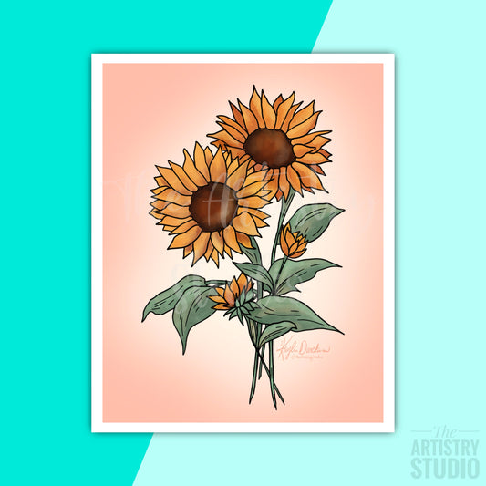 5x7 & 8x10 |Sunflowers Print