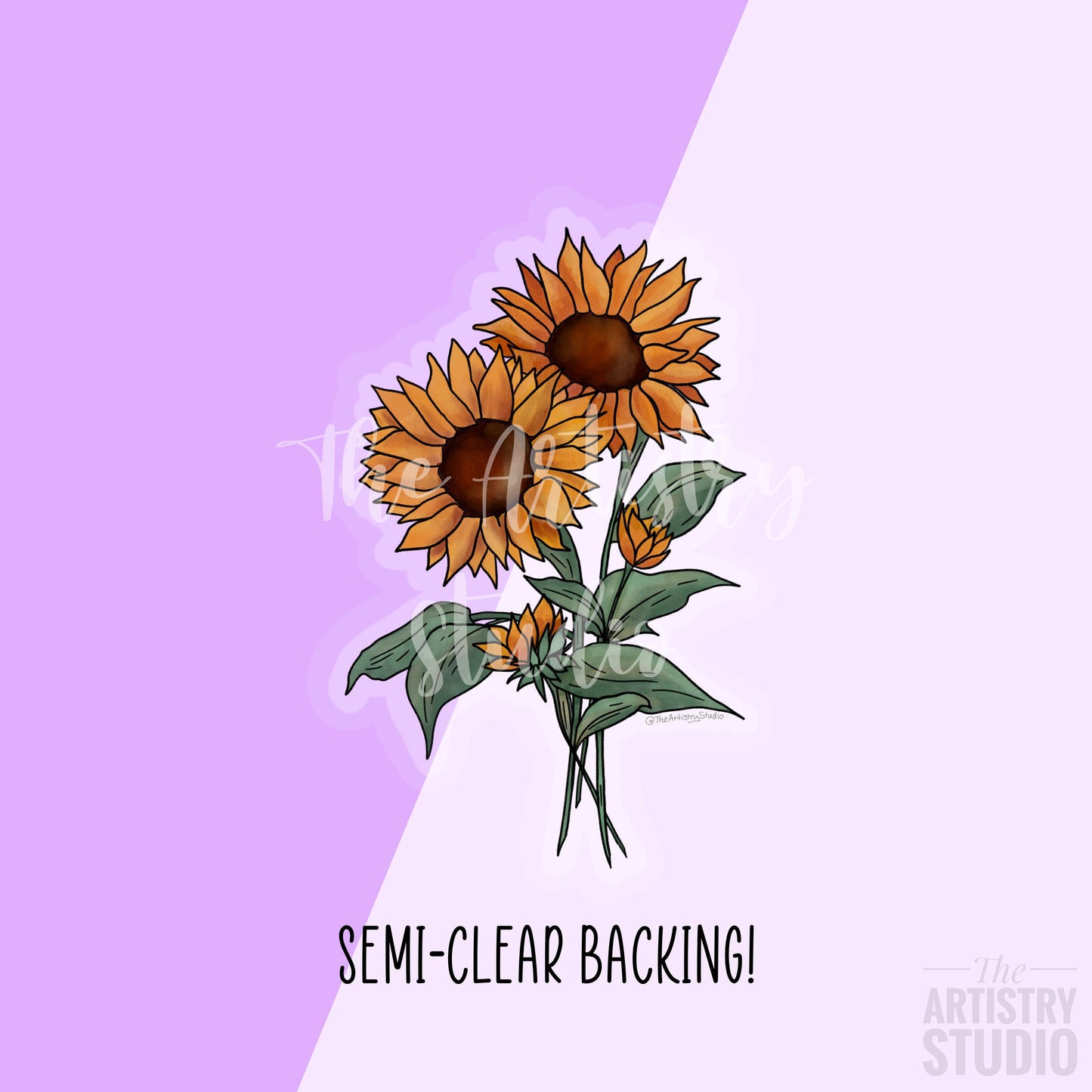 Sunflowers Clear Sticker | 1.9x3