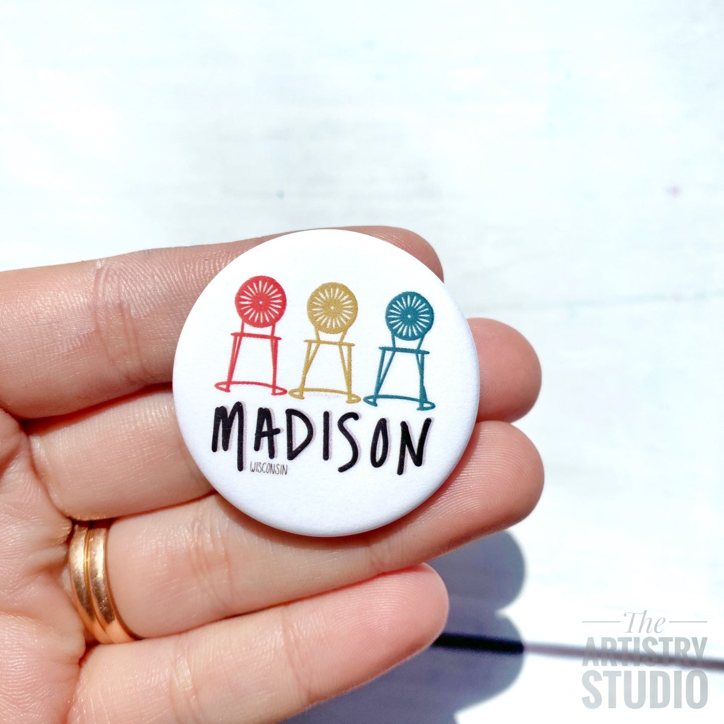 Madison Wisconsin Button | 1.5x1.5