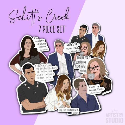 Schitt’s Creek Sticker Set (7 stickers) | 2.8 x 3.3”