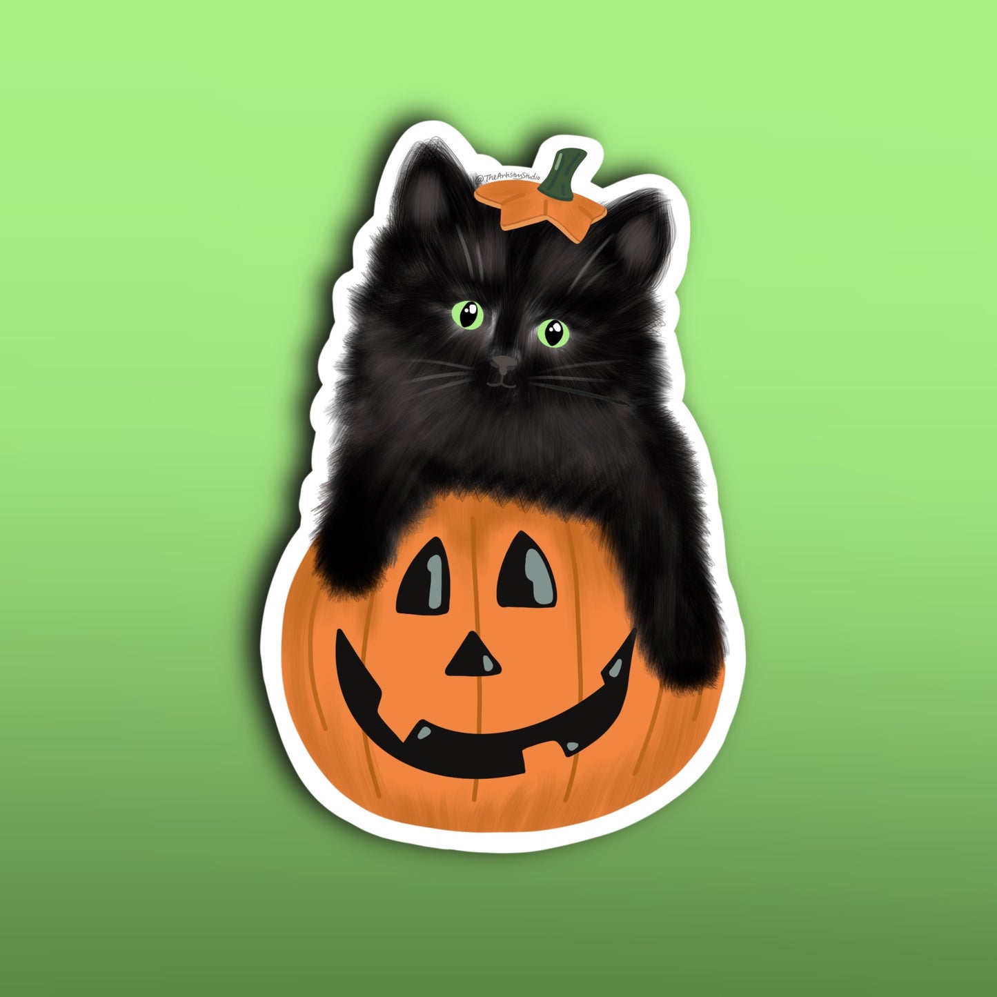 Pumpkin Kitten Sticker | 1.9x2.9