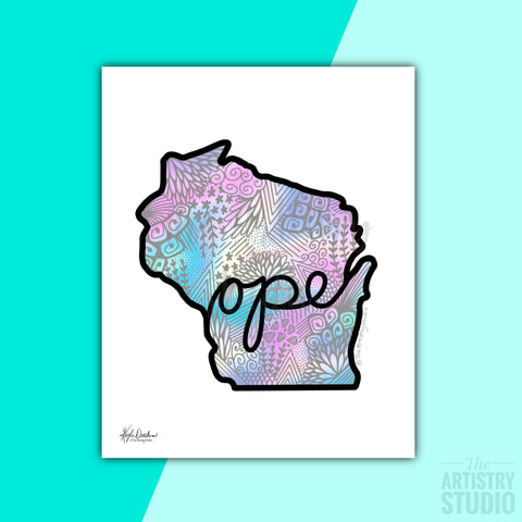 5x7 & 8x10 | Ope (Wisconsin Outline) Print