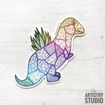 Dino Planter Sticker | 3.1x2.8