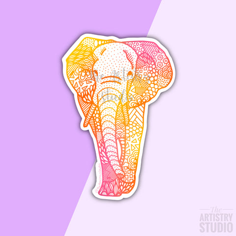 Zen Elephant Sticker | 2.8x1.8