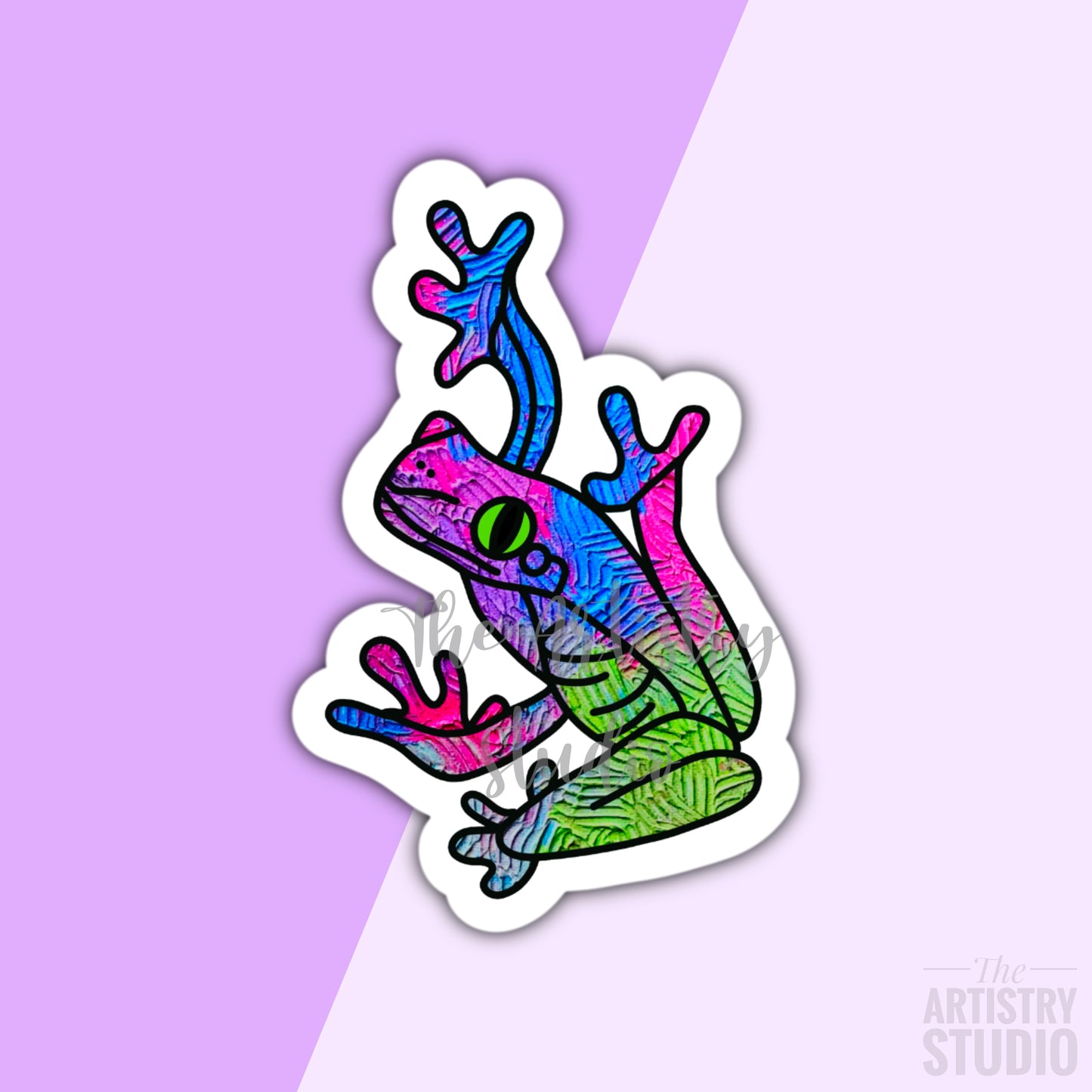 Colorful Frog Sticker | 2.8x1.85