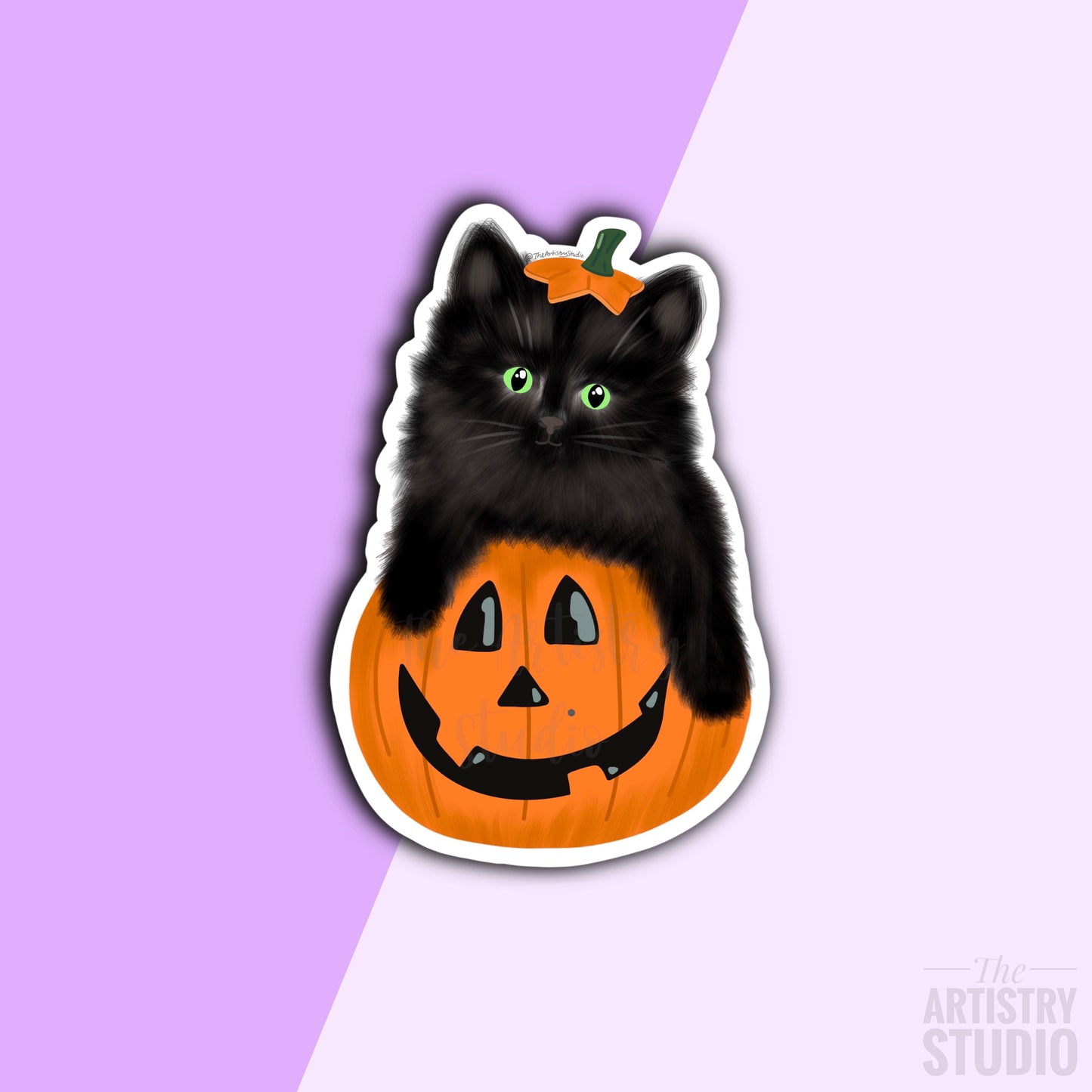 Pumpkin Kitten Sticker | 1.9x2.9
