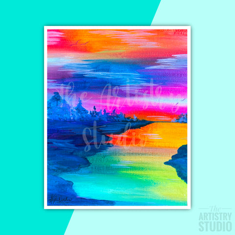 5x7 & 8x10 | Sunset Over the Water Print