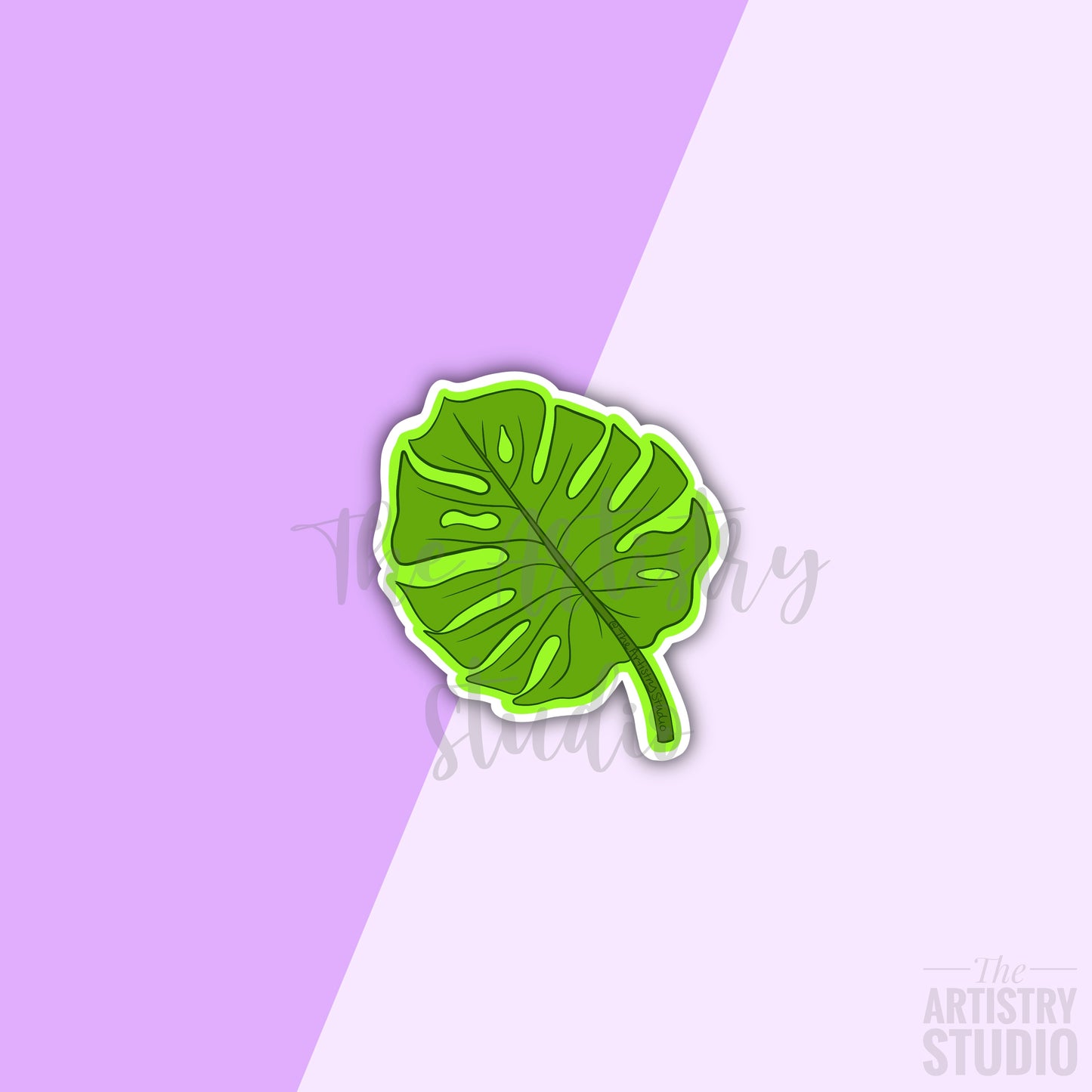 Mini Monstera Leaf Sticker | 1x1.5”