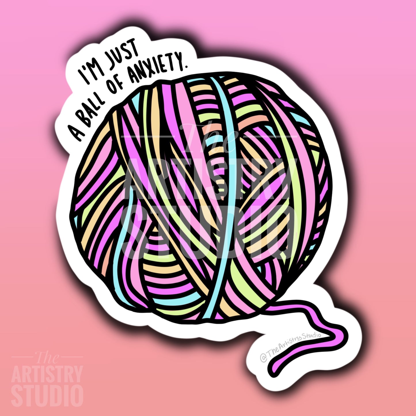 Anxiety Ball Sticker | 2.52x3”