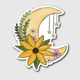 Floral Moon Sticker | 2.3x2.7