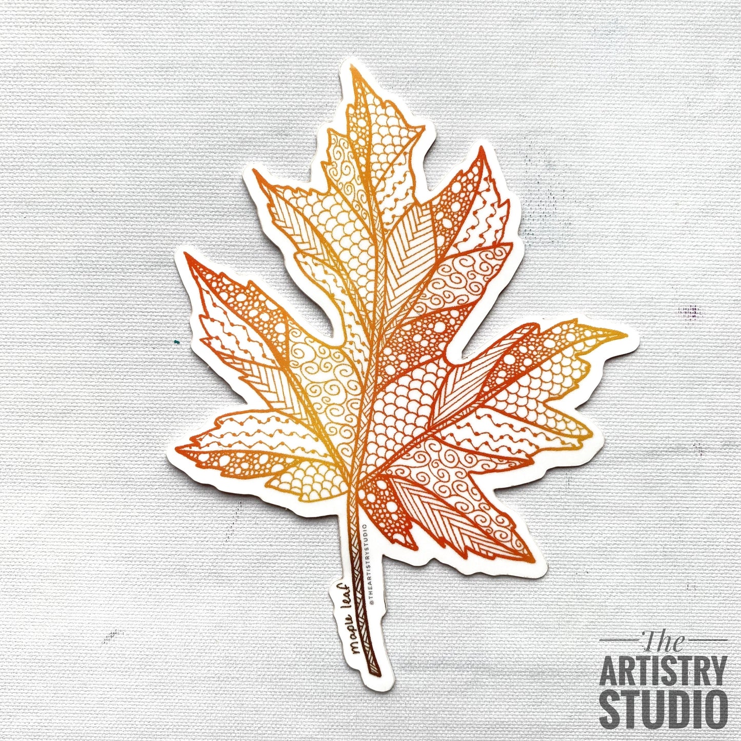 Zen Maple Leaf Sticker | 2.7x3.2