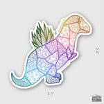 Dino Planter Sticker | 3.1x2.8