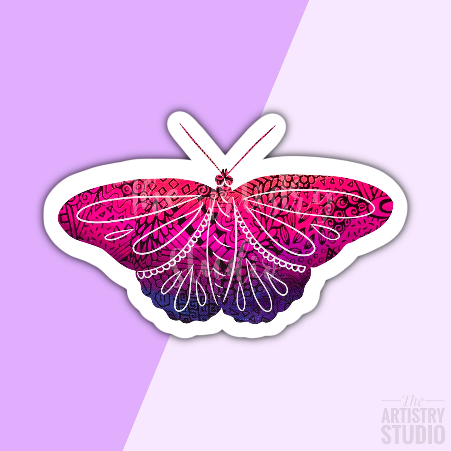 Painted Moth Sticker | 2.9x1.8”