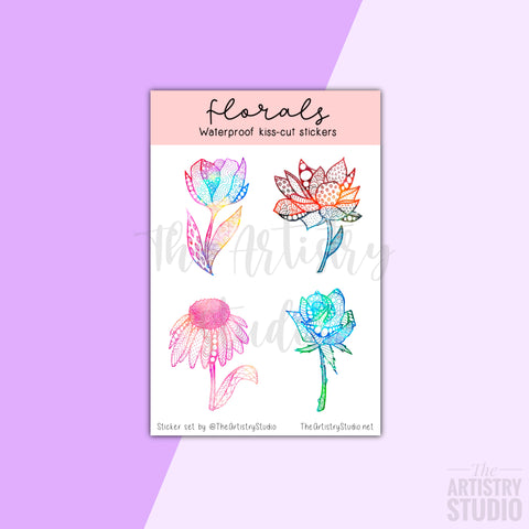 Floral Sticker Sheet | Set of 4